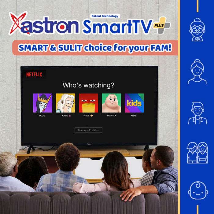 Astron 55" Smart TV+ [A-LED5877+] | Online Exclusive | 4K Resolution | Netflix | 490+ FREE YouTube Channels | 2 Year Warranty