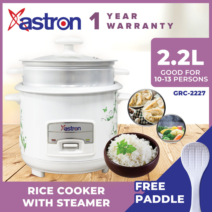 Astron GRC-2227 Rice Cooker with Steamer (2.2L)