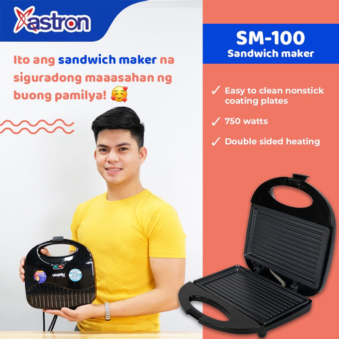 Astron SM-100 sandwich maker | 750W | nonstick coating plate | double sided heating